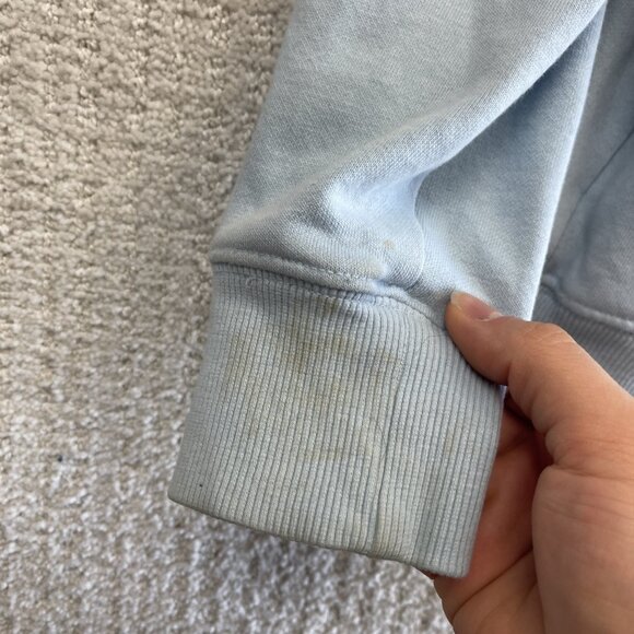 The North Face Pullover Hoodie Baby Blue Box Logo Wom Sz M Outdoor Hike Read - Picture 5 of 15